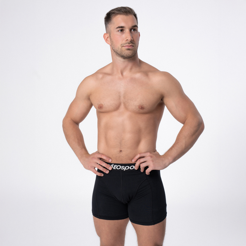Polleo Men's Prime Essential Boxer Briefs, 2 Pack, Black - S